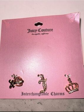 Juicy Couture Pink and Gold Interchangeable Charm Trio